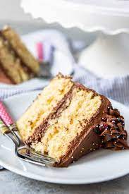 Easy Yellow Cake With Chocolate Frosting Recipe Better Than Cake Mix  gambar png