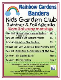 Kids Garden Club Bandera Kids Out And