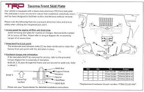 Torque Specs For Trd Skid Plate Tacoma World