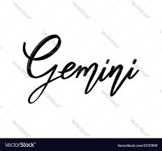 gemini hand drawn lettering isolated