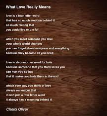 what love really means poem by chelci