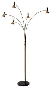 Maxwell 5 Light Floor Lamp In Antique Brass And Black Marble Floor Lamps By Homesquare