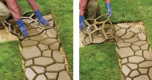 create your own faux stone walkway for