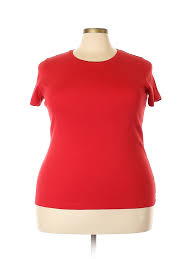 Details About St Johns Bay Women Red Short Sleeve T Shirt 1 X Plus