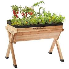 garden grow large wooden planter with