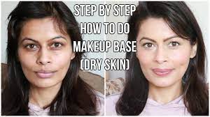 how to do makeup base on dry skin step