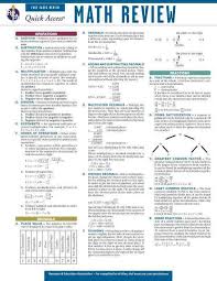 Math Review Rea Quick Access Reference Chart Interesting