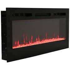 black electric fireplace insert
