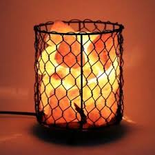 Natural Himalayan Salt Crystal Lamp Metal Basket Lamp With Cord Free Shipping Ebay