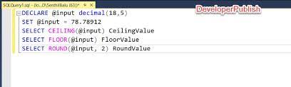 sql server 101 how to round up or