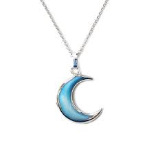 blue s crescent moon necklace