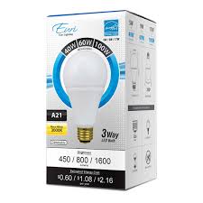 A21 3 Way Led Bulb 17 Watt 100w Equiv Dimmable 1600 Lumens Euri