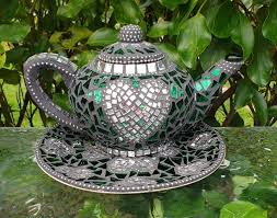 Garden Outdoor Art Emerald Green Teapot