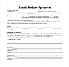 Commercial Sublease Agreement Template Word Sublet Lease Templates