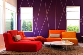 75 living room with purple walls ideas