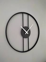 Black Latin Metal Large Wall Clock