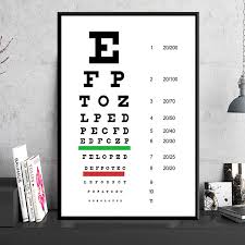 Us 2 99 30 Off Poster And Prints Hot Modern Eye Test Snellen Chart Best Eyes Test Deals Art Paintings Wall Pictures For Living Room Home Decor In