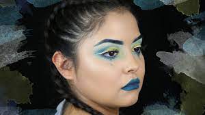 green and blue rave makeup edc makeup