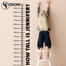 Us 12 78 How Tall Is Custom Name Height Growth Chart Measure Vinyl Wall Sticker Decal Kids Room Nursery Stickers 40x153cm In Wall Stickers From Home
