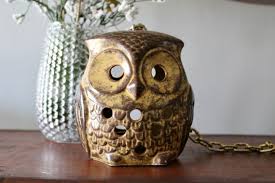 Vintage Ceramic Owl Tealight Lantern