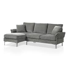 Furniture Of America Stonehouse 85 38 In W 2 Piece Chenille Sectional Sofa In Gray