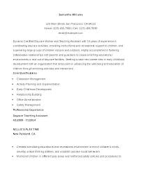 Daycare Resume Objective Sample Resume Teacher Assistant Examples Of