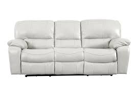 leather match manual reclining sofa