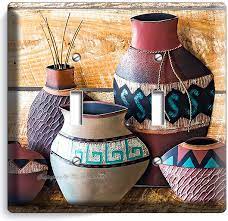 Southwestern Pottery Vases 2 Gang Light