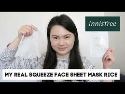 real squeeze face sheet mask rice