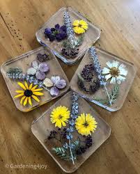 diy resin coasters with dried pressed