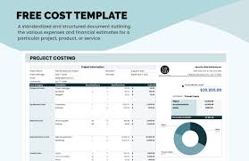 free cost sheet template in