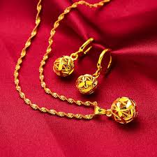 18k gold ball earrings hollow filigree