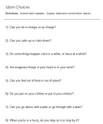 Idioms worksheets for teaching and learning in the classroom or at home. Idioms Word Lists Worksheets Activities And More Free Language Stuff