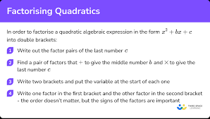 Factorising Quadratics Gcse Maths