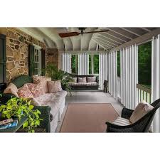Pro Space Greyish White Grommets Privacy Curtain Panel For Patio Porch Gazebo Cabana 50 W X 108 L