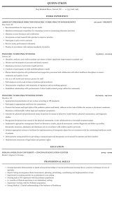 pediatric nurse pracioner resume