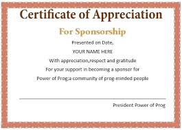 Certification Of Appreciation Wording Certificate Of