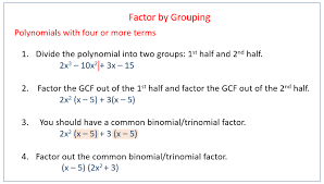Factoring By Grouping Solutions