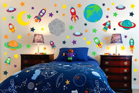 Outer Space Rocket Birthday Wall Decals