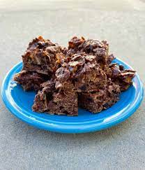 no bake chocolate raisin bran squares