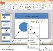 adding text to shapes in powerpoint 2010