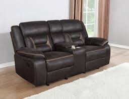 dark brown double reclining sofa