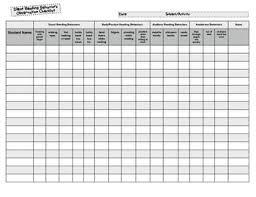 Silent Reading Behaviors Class Observation Checklist Chart