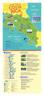 large travel map of costa rica costa