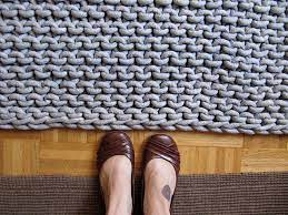 giant knit rope rug pattern by cara corey
