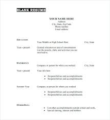Blank Resume Download Blank Resume Format Free Download Simple Blank
