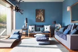 brown and blue living room designs