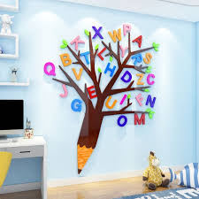 3d Letters Tree Wall Sticker Decorative