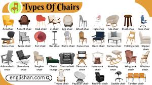 types of chairs with names in english