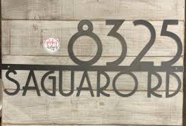 Mid Century Metal House Number Sign Modern Address Sign With - Etsy